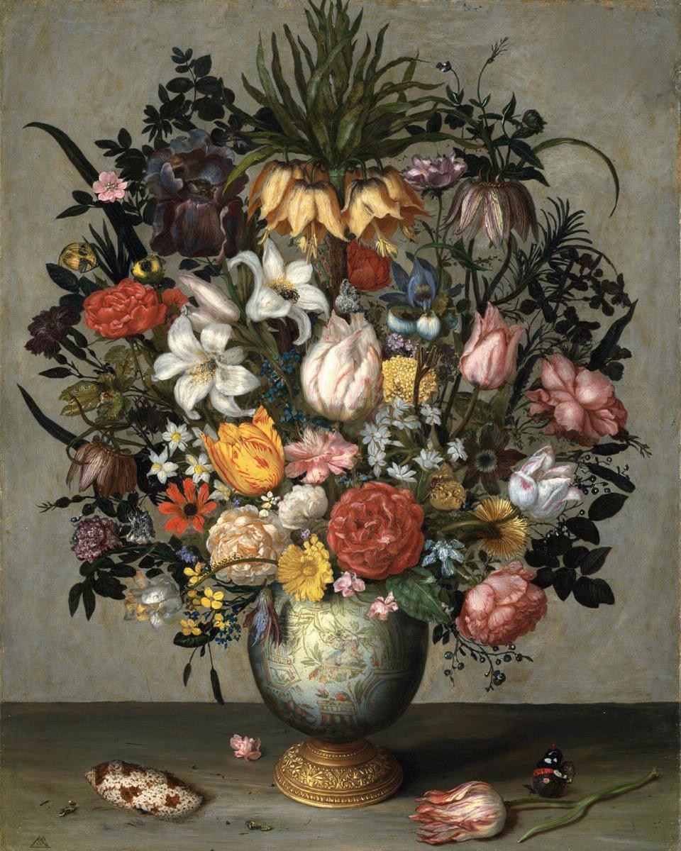 Chinese Vase with Flowers, Shell and Insects by MTB-PE-115 — archival fine-art print from Fable