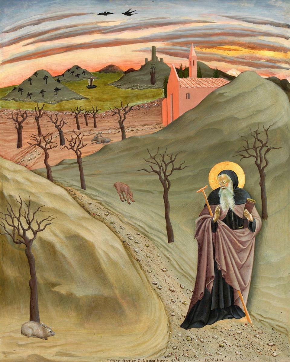 Saint Anthony the Abbot in the Wilderness by Sano di Pietro — archival fine-art print from Fable