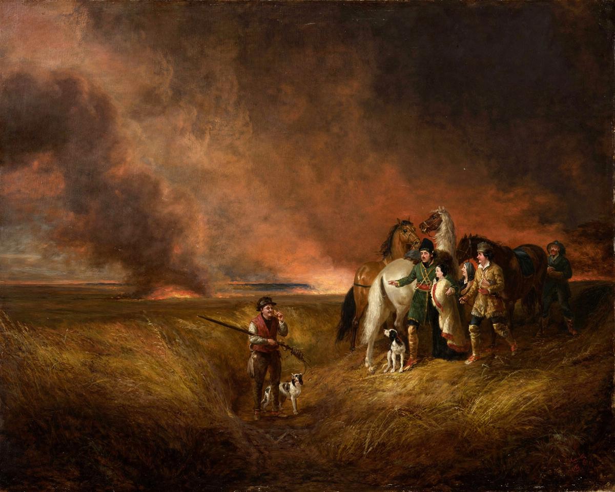 The Prairie on Fire by Alvan Fisher
American, 1792–1863 — archival fine-art print from Fable