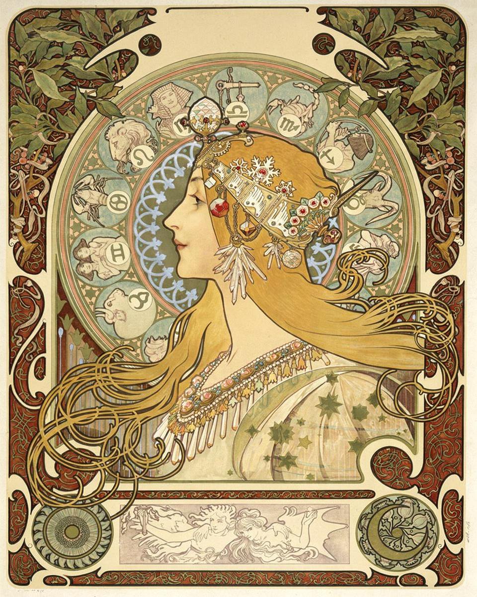 Zodiac by Mucha — archival fine-art print from Fable