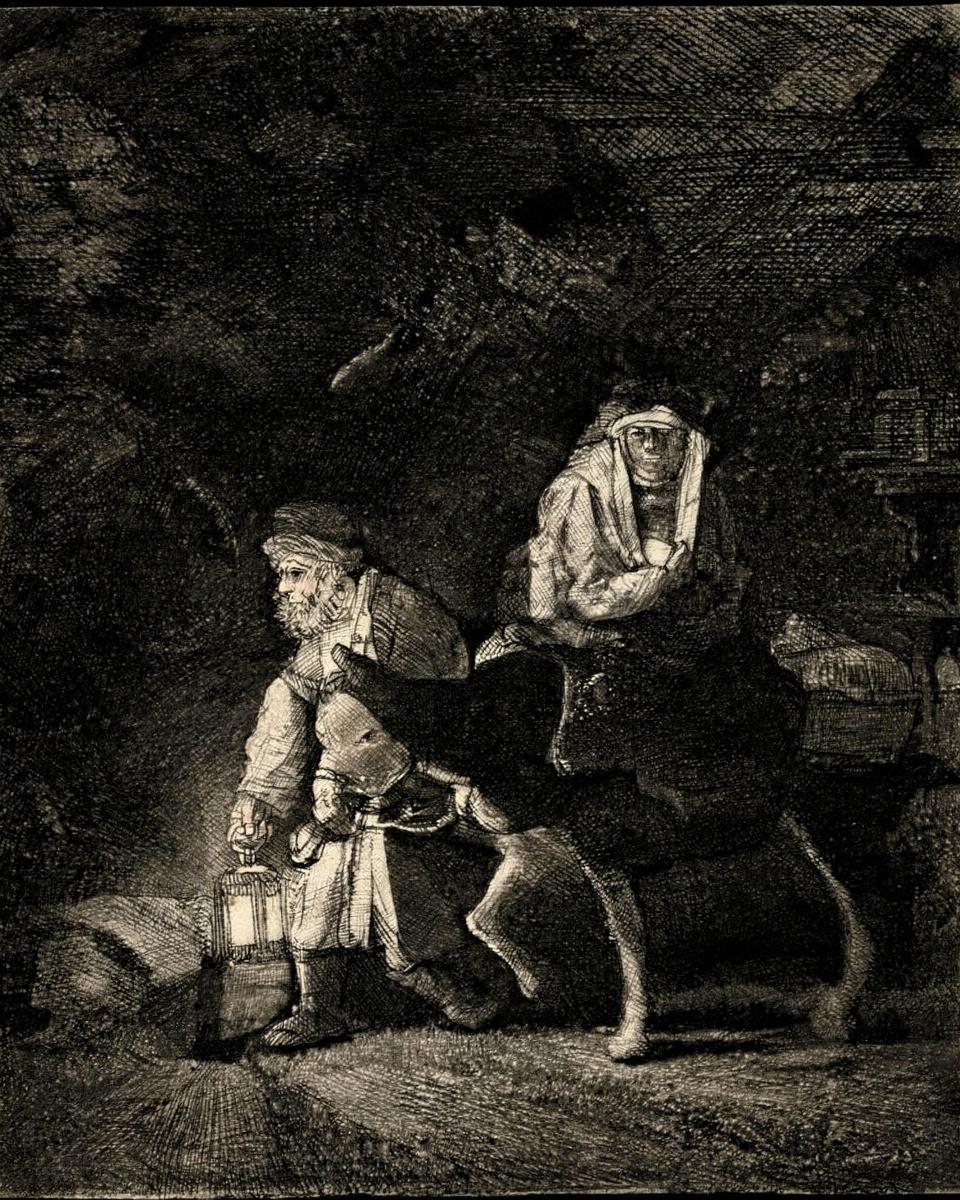 The Flight into Egypt: A Night Piece by van Rijn, Rembrandt Harmensz — archival fine-art print from Fable