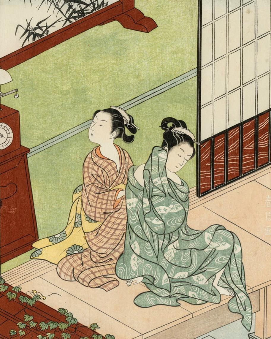 Evening Bell of the Clock by Suzuki Harunobu 鈴木春信 — archival fine-art print from Fable