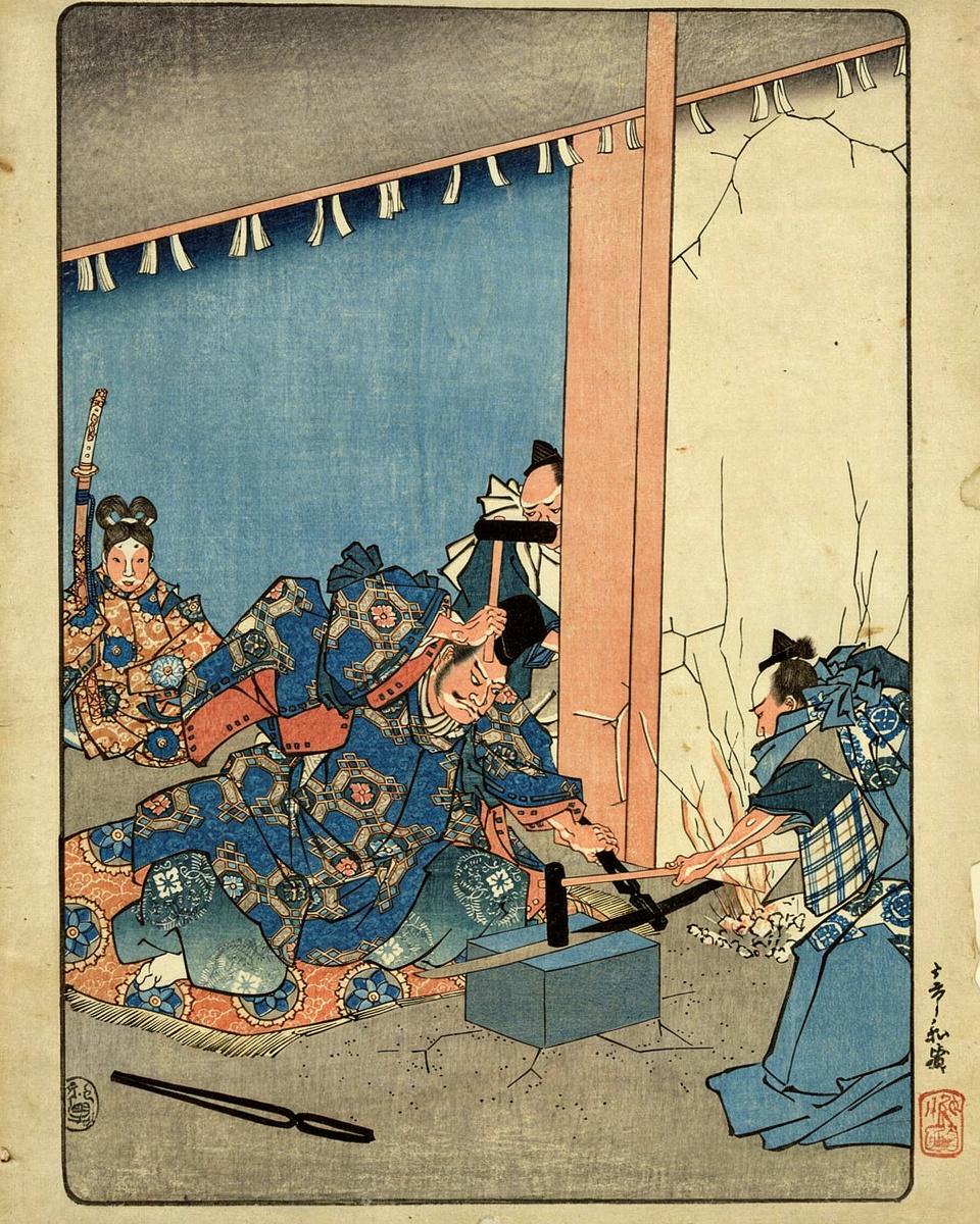 Poem by Retired Emperor Go-Toba by Utagawa Kuniyoshi — archival fine-art print from Fable