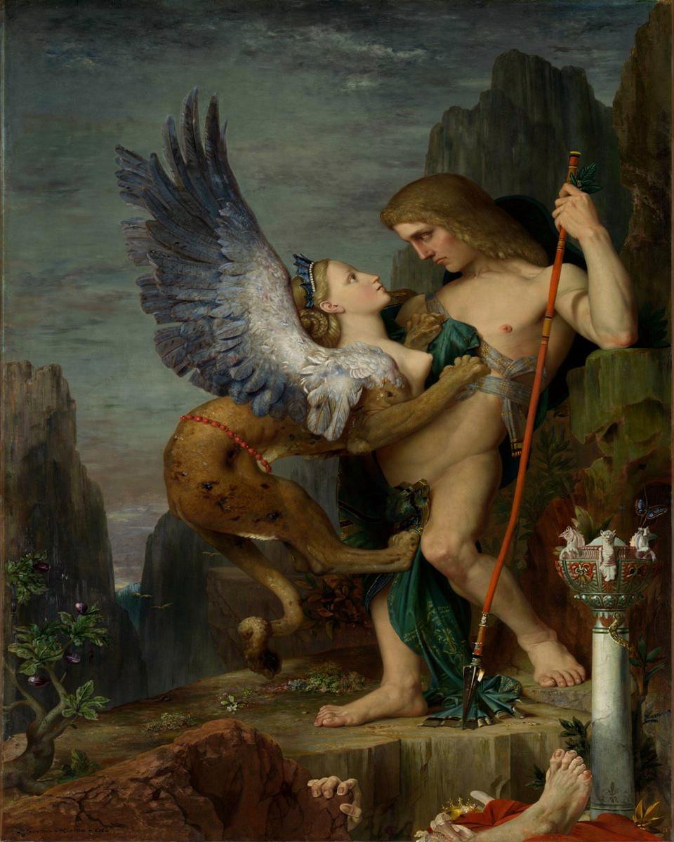 Oedipus and the Sphinx by Gustave Moreau — archival fine-art print from Fable