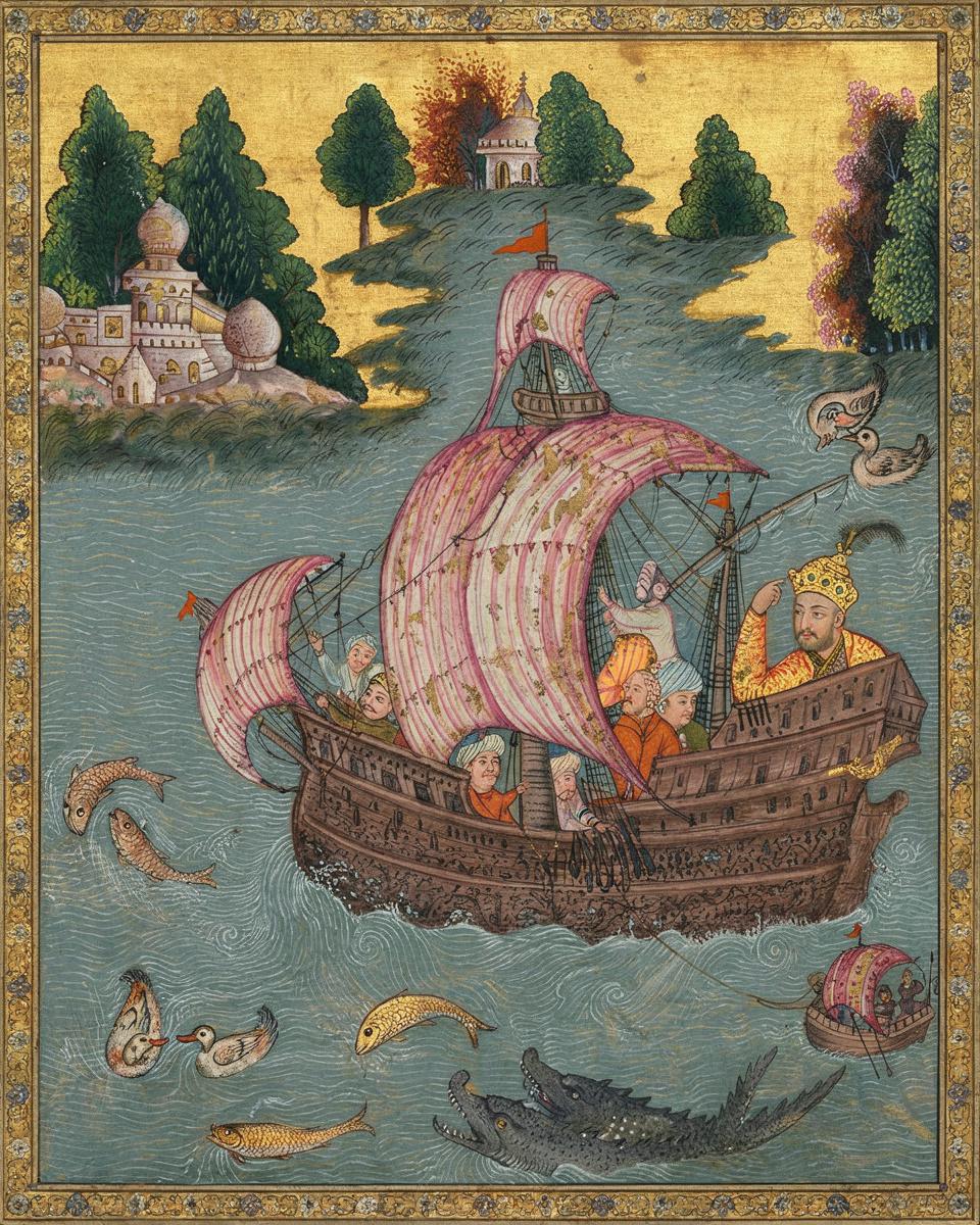 Kai Khusrau Crosses the Sea by Abu'l Qasim Firdausi — archival fine-art print from Fable