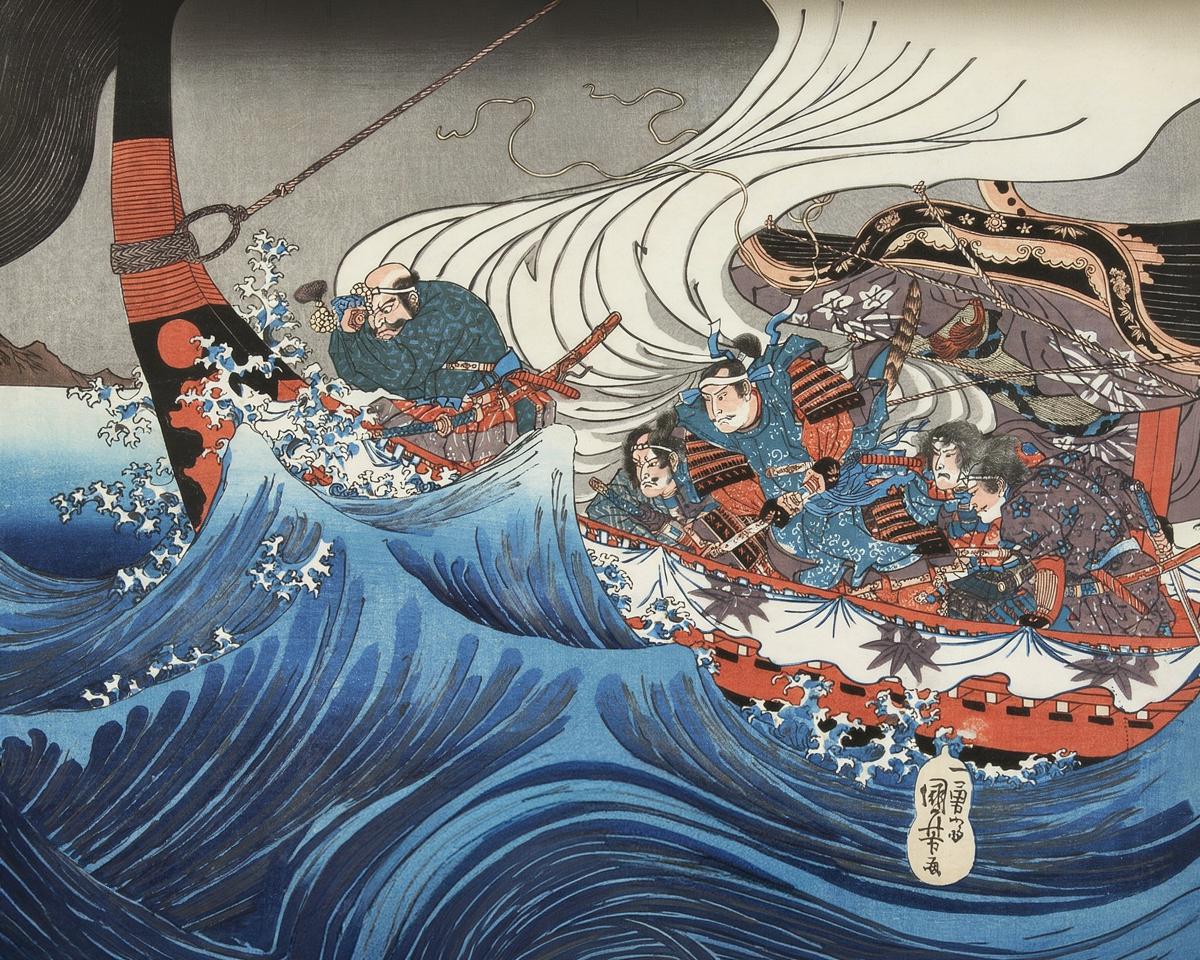 Benkei on the Boat (Funa Benkei) by Utagawa Kuniyoshi — archival fine-art print from Fable