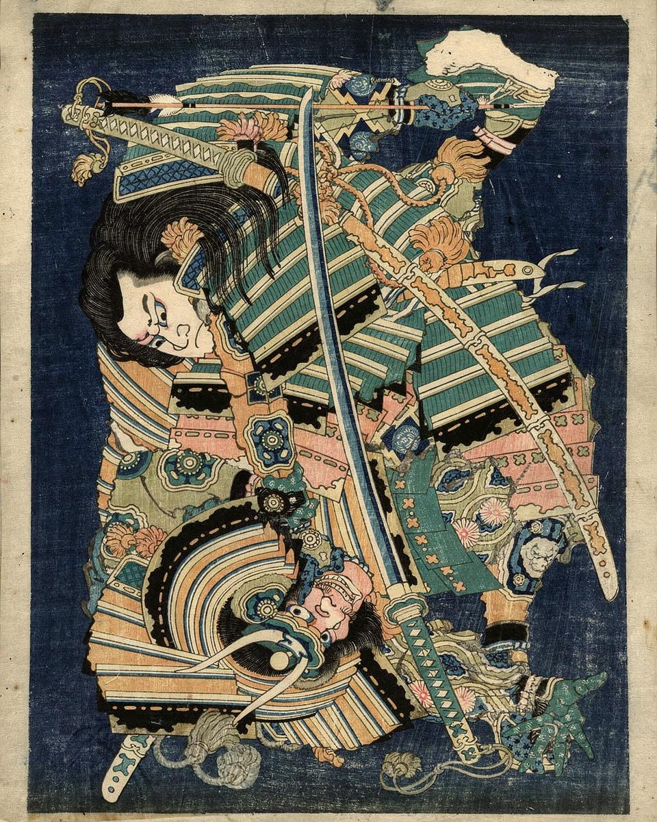 Kamakura no Gengoro Seizing Torinoumi Tasaburo by Katsushika Hokusai — archival fine-art print from Fable