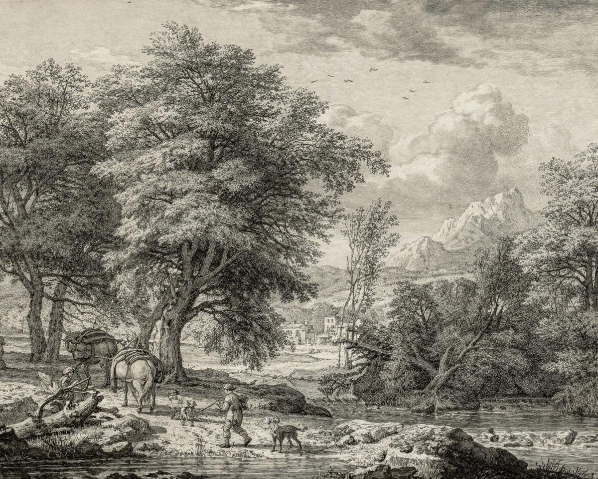 Italian Landscape with Muleteers by Isaac de Moucheron — archival fine-art print from Fable