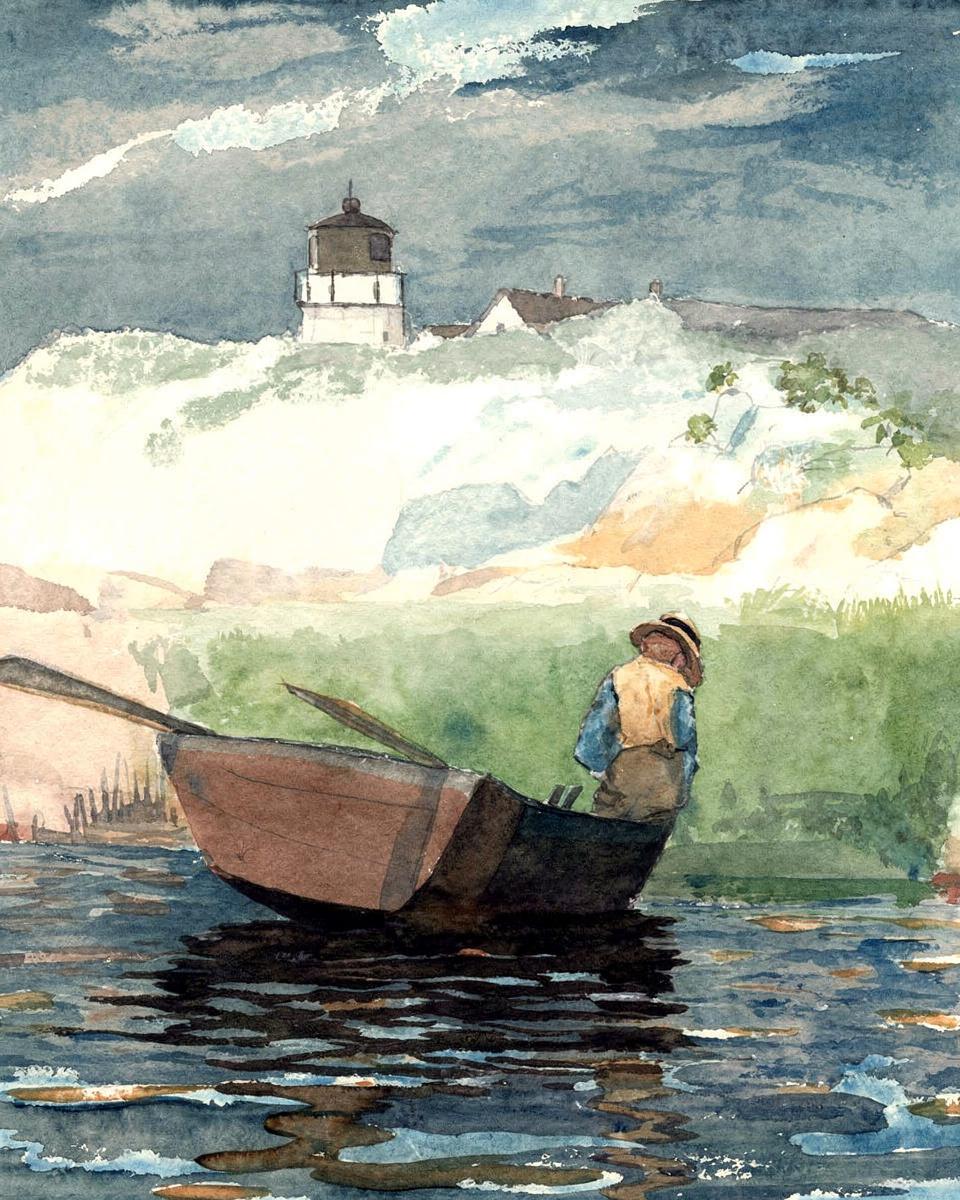 Boy in Boat, Gloucester by Winslow Homer
American, 1836-1910 — archival fine-art print from Fable