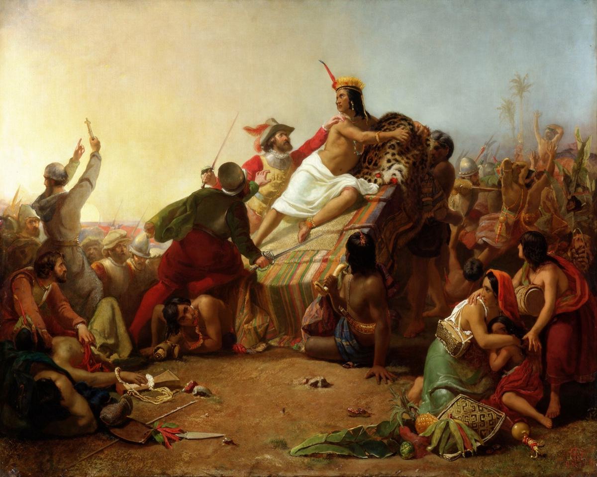 Pizarro Seizing the Inca of Peru by Millais, John Everett — archival fine-art print from Fable