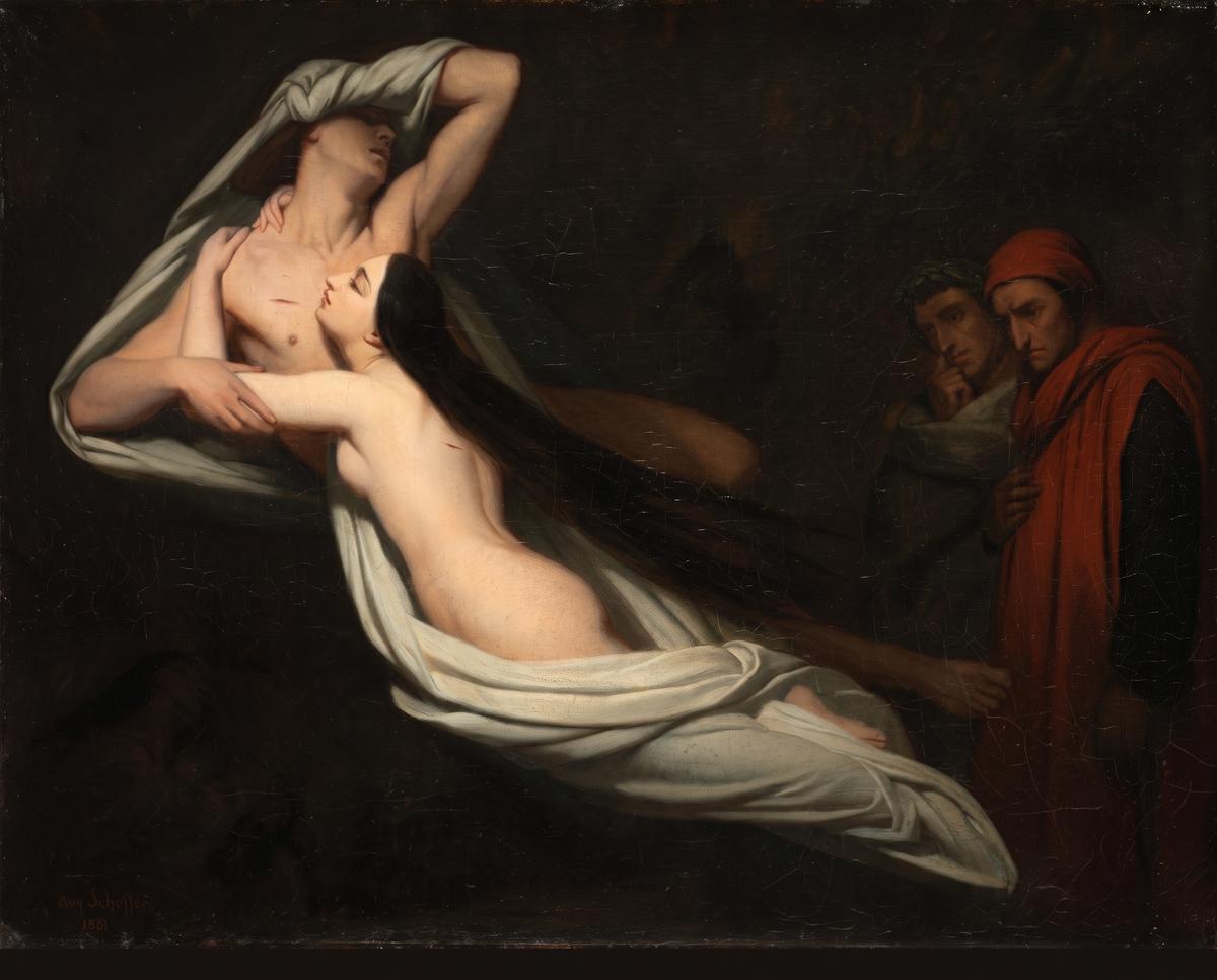 Dante and the Lovers' Shade by Ary Scheffer — archival fine-art print from Fable