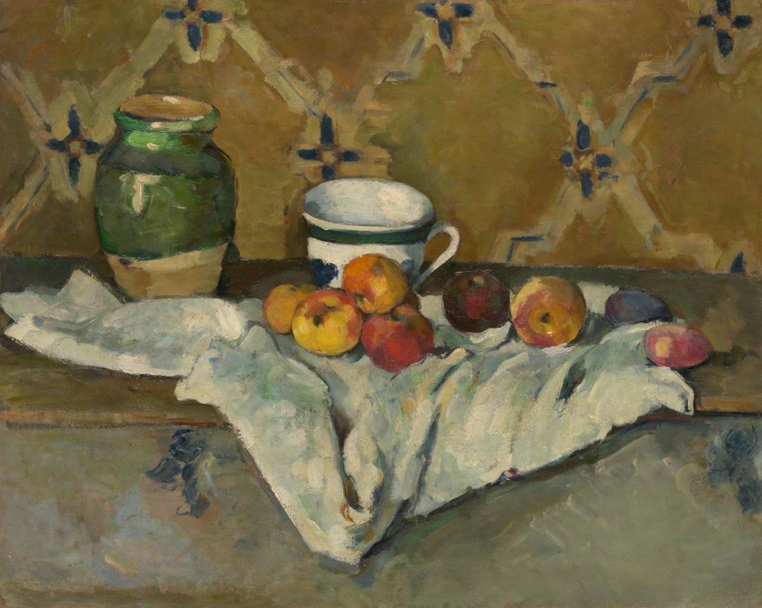Still Life with Jar, Cup, and Apples by Paul Cézanne — archival fine-art print from Fable
