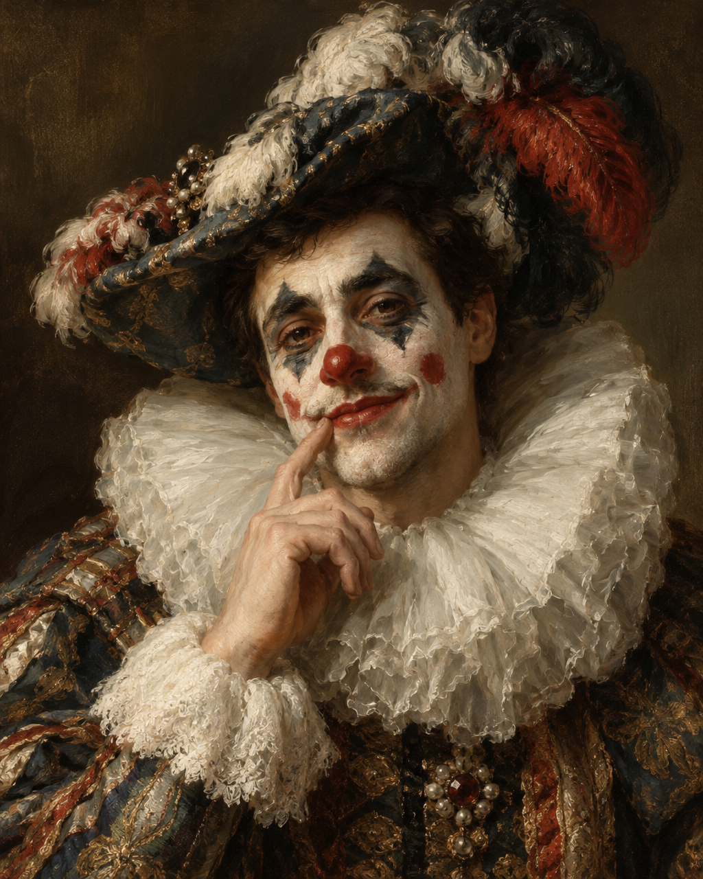 Halloween — The Melancholy Jester human portrait — custom painted portrait by Fable